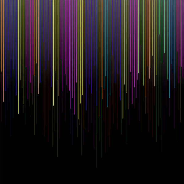 Achtergrond met kleurrijke lijnen, strepen op zwarte achtergrond — Stockvector