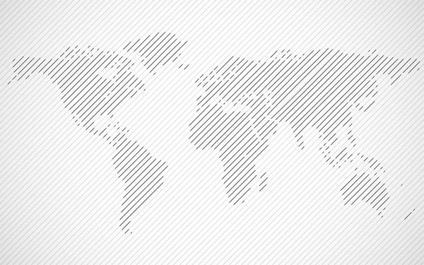 Mapa do mundo abstrato com linhas. Mapa de listras mundiais. Vetor —  Vetores de Stock