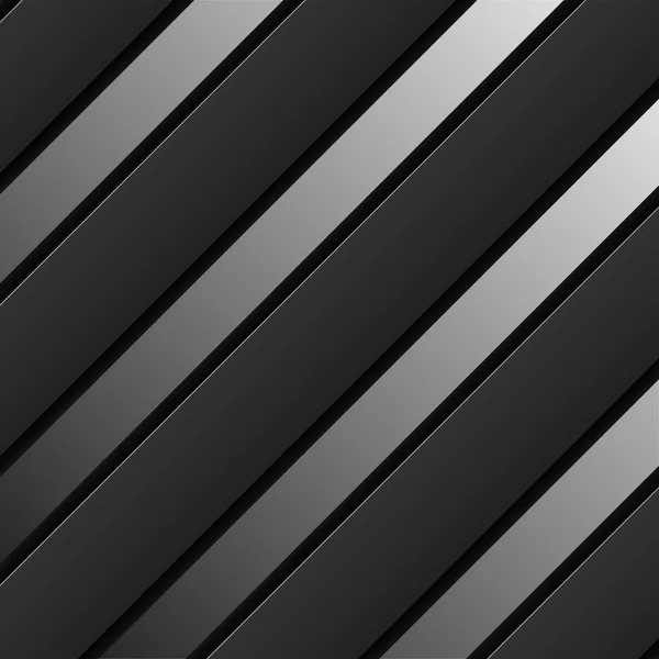 Fondo nero di strisce con ombra, striscione geometrico, vettore — Vettoriale Stock