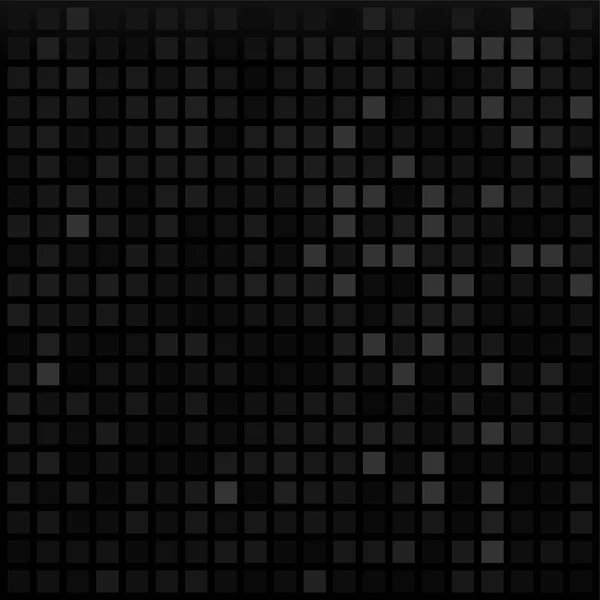 Schwarzer Hintergrund mit Quadraten, vektorgeometrisches Muster — Stockvektor