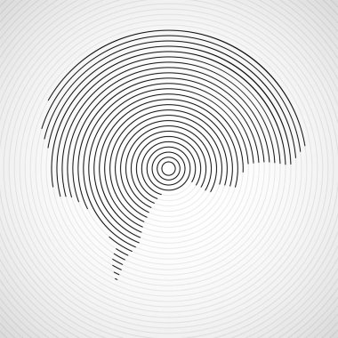 Radyal çizgilerin soyut insan beyni, vektör