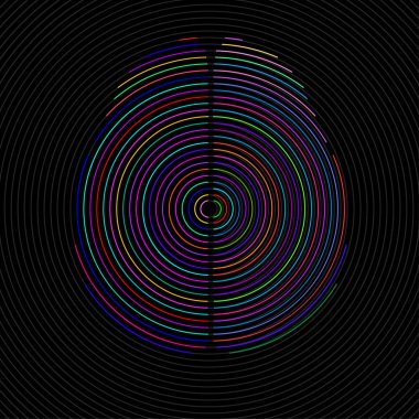 Radyal çizgilerin soyut insan beyni, vektör