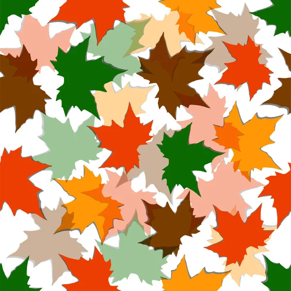 Fondo sin costura de otoño de hojas de arce, patrón — Archivo Imágenes Vectoriales