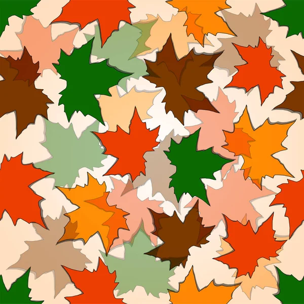 Autumn seamless background of maple leaves. Vector — Stock Vector