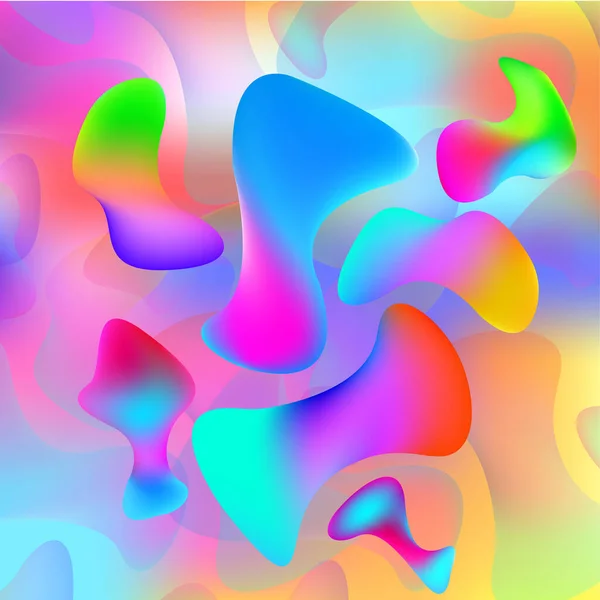 Fondo abstracto de formas amorfas coloridas. Vector — Archivo Imágenes Vectoriales