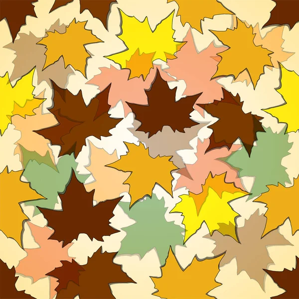 Бесшовный осенний фон из кленовых листьев, вектор — стоковый вектор