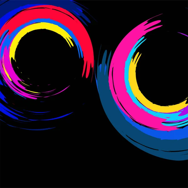 Πινέλο πινέλου πολύχρωμους κύκλους για τη σχεδίασή σας — Διανυσματικό Αρχείο