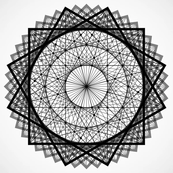 Elemento poligonal vectorial, figura geométrica con líneas conectadas — Archivo Imágenes Vectoriales