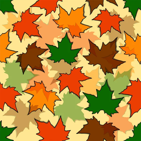 Autumn seamless background of maple leaves, pattern — Stock Vector