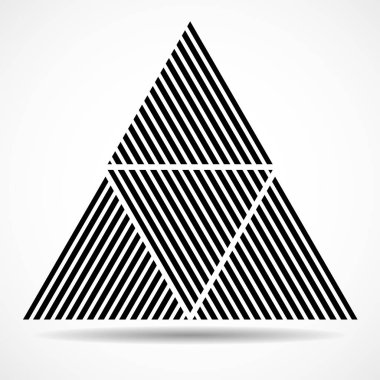 Çizgilerin soyut üçgenleri, geometrik şekiller. Vektör tasarım ögeleri