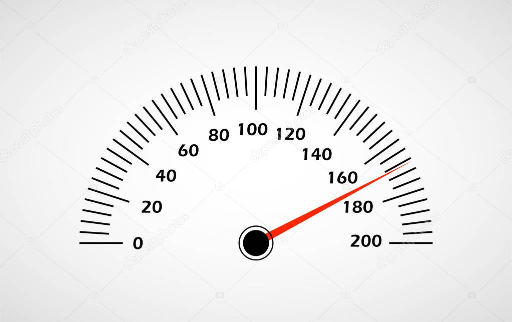 Vector illustration of a speedometer, racing speed counter