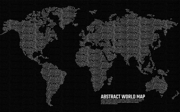 Carte Monde Pointillés Abstraite Carte Monde Avec Points Points Illustration — Image vectorielle