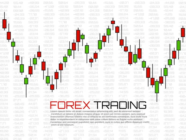 Mercado Ações Com Velas Japonesas Forex Negociação Conceito Design Gráfico — Vetor de Stock