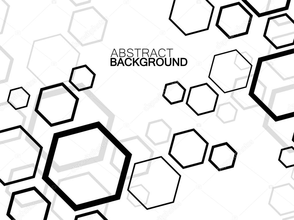 Abstract hexagon background, molecular structure, geometric shape with hexagons. Vector illustration