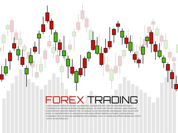 Mercado Ações Com Velas Japonesas Forex Negociação Conceito Design Gráfico — Vetor de Stock