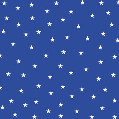 Mavi arkaplanda yıldız deseni. Amerika 4 Temmuz Anıtı ya da Bağımsızlık Günü temalı duvar kağıdı. Vektör illüstrasyonu