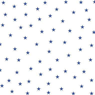 Mavi arkaplanda yıldız deseni. Amerika 4 Temmuz Anıtı ya da Bağımsızlık Günü temalı duvar kağıdı. Vektör illüstrasyonu