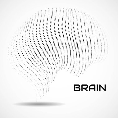 Soyut insan beyni. Noktalı çizgilerle logo