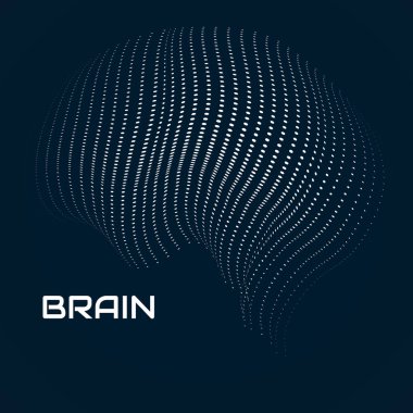 Soyut insan beyni. Noktalı çizgilerle logo