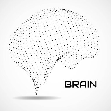 Noktalı insan beyni soyut. Vektör illüstrasyonu