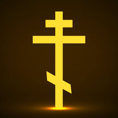 Çarmıha gerilme ortodoks Hıristiyan haçı. Yunan Ortodoks Haçı. Hıristiyan Sembolü. Vektör illüstrasyonu