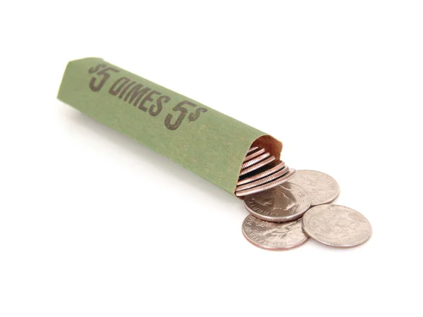 Counting pennies — Stock Photo, Image