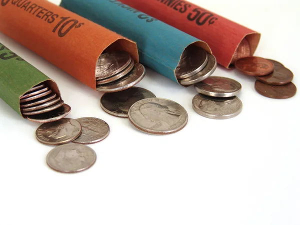 Counting pennies — Stock Photo, Image
