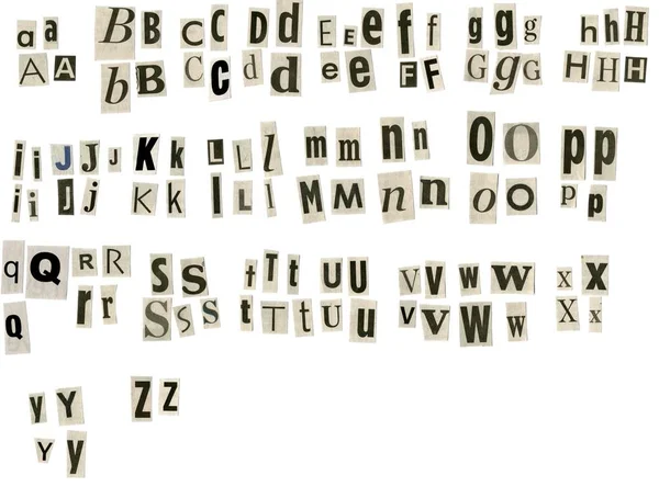 Şablon ve beyaz kağıt kalem ile oluşturulan alfabesi