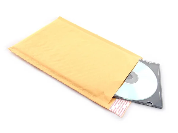 Studio Shot Disk Yellow Envelope Stock Image