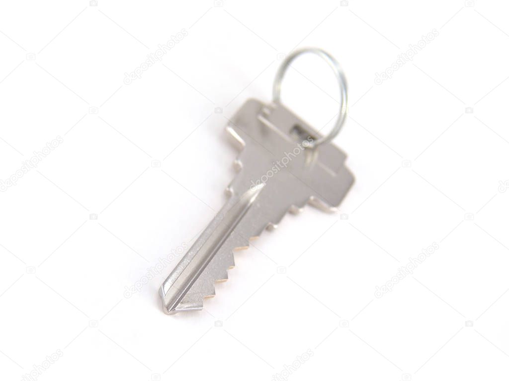 Close up image of key isolated on white background 