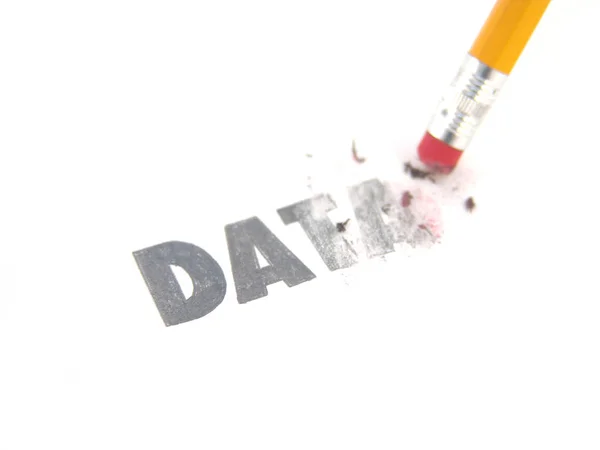 Data Being Erased Yellow Number Two Pencil — Stock Photo, Image