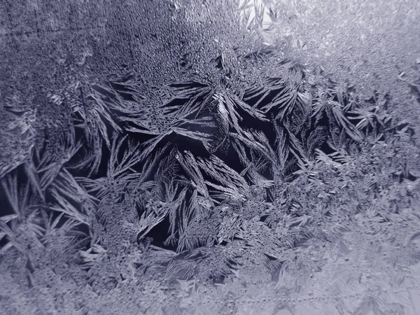 Gefrorenes Wasser Erzeugte Eiskristalle Auf Glasoberfläche — Stockfoto