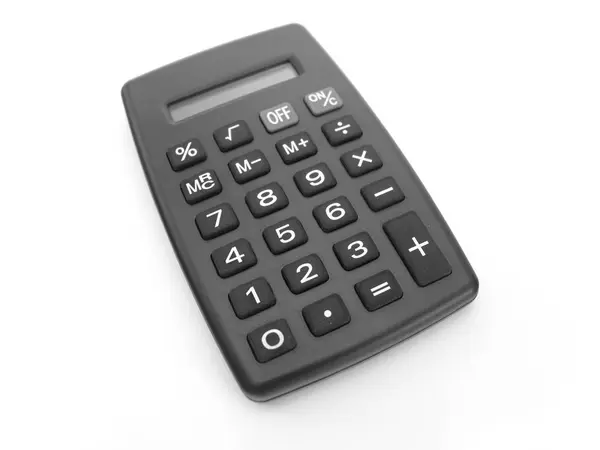 Basic Black Calculator Isolated White Background — Stock Photo, Image