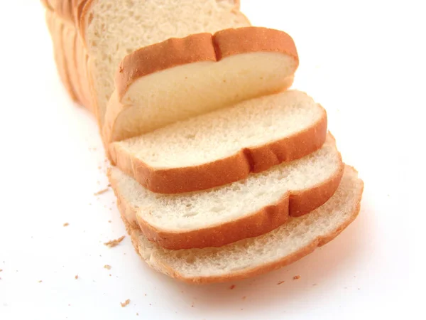 Slices Bread Isolated White Background — Stock Photo, Image