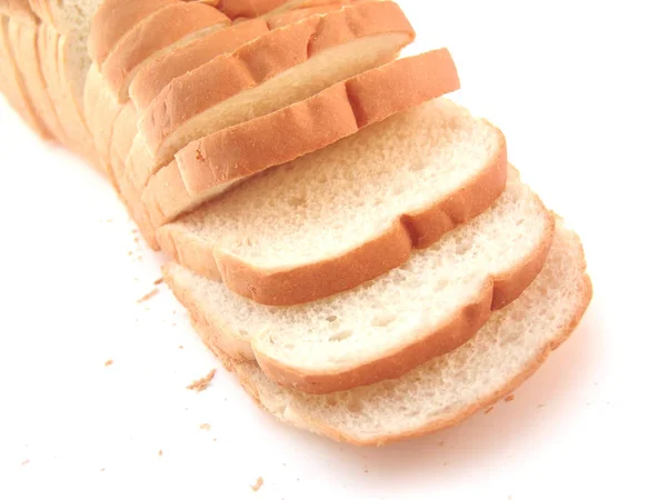 白い背景に分離されたパンのスライス — ストック写真