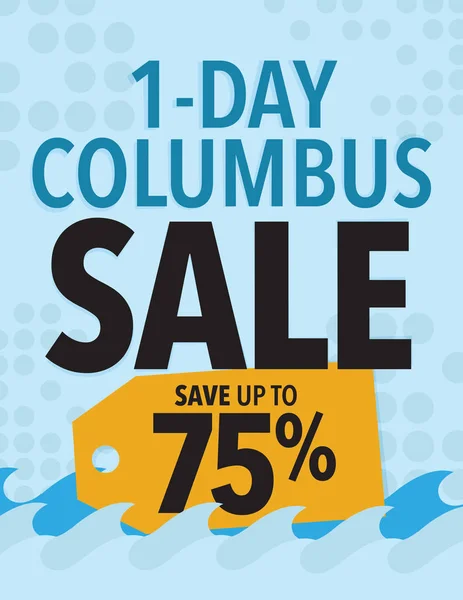 One Day Columbus Sale Sign — Stock Vector