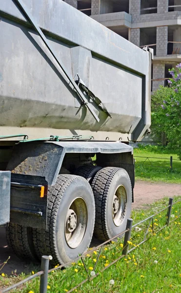 Truck body near construction site — Stock Photo, Image