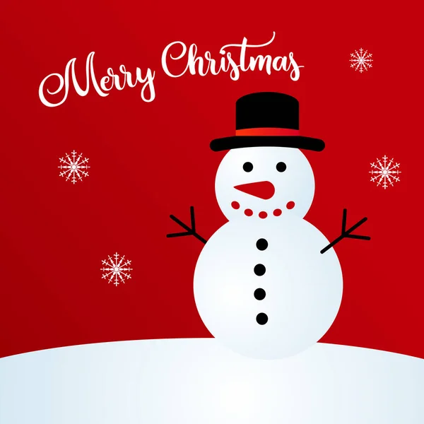 Merry Christmas Greeting Card Snowman — Stock Vector