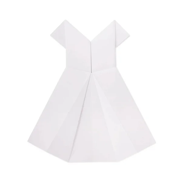 Modèle de robe en papier origami blanc sur blanc — Photo
