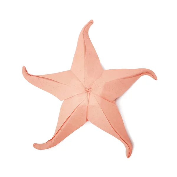 Origami papel estrella de mar bajo el agua sobre un fondo blanco —  Fotos de Stock