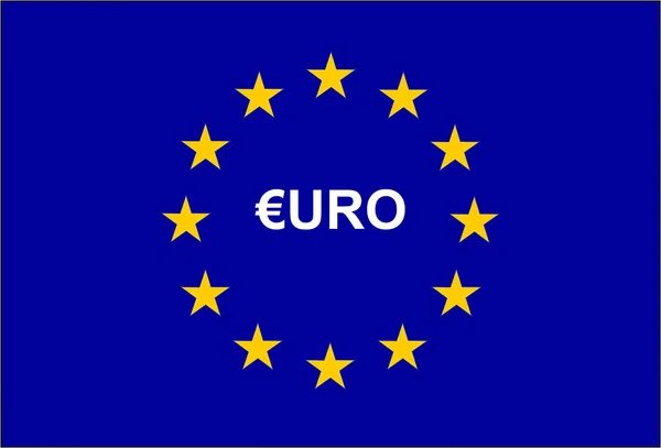 Union Européenne Drapeau Symbole Euro — Photo