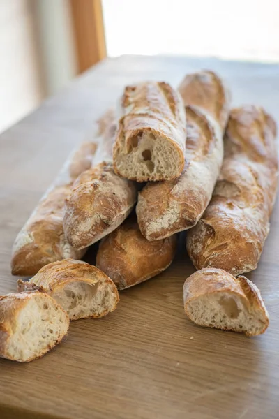 Pão Francês Típico Baguetes — Fotografia de Stock