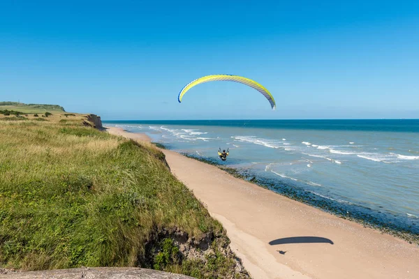 Parapendio Una Spiaggia Nel Nord Della Francia — Foto Stock