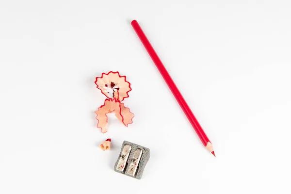Concept Art Peeling Pencil Sharpener White Background — Stock Photo, Image