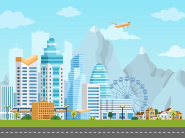 Şehir ve banliyö ile kentsel peyzaj