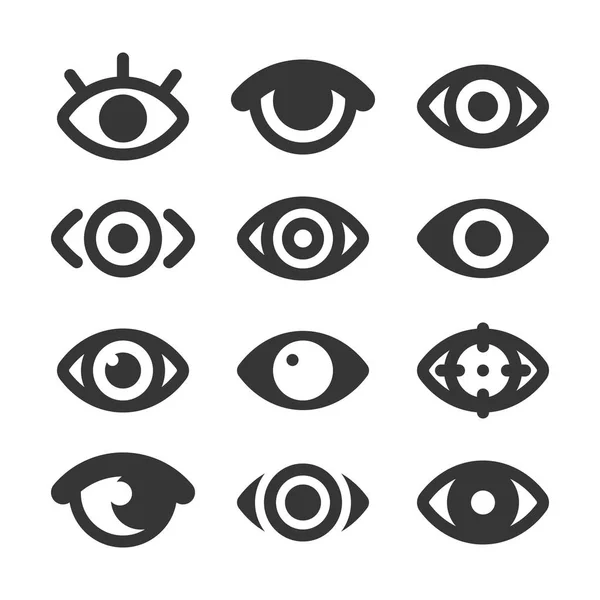 Ensemble de vecteurs d'icônes yeux. Collection d'yeux isolés — Image vectorielle
