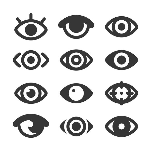 Eyes icon vector set. Isolated eye collection