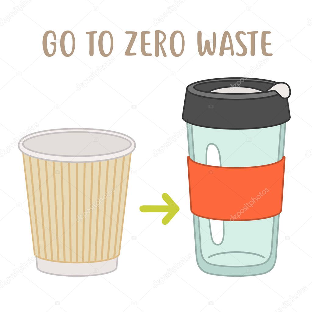 Go to zero waste - disposable cup vs reusable cup