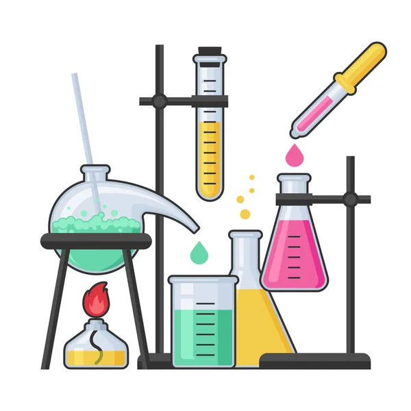 Laboratorio de química e ilustración vectorial de equipos científicos — Archivo Imágenes Vectoriales