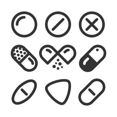 Haplar ve uyuşturucular vektör çizgisi biçimi simgesi